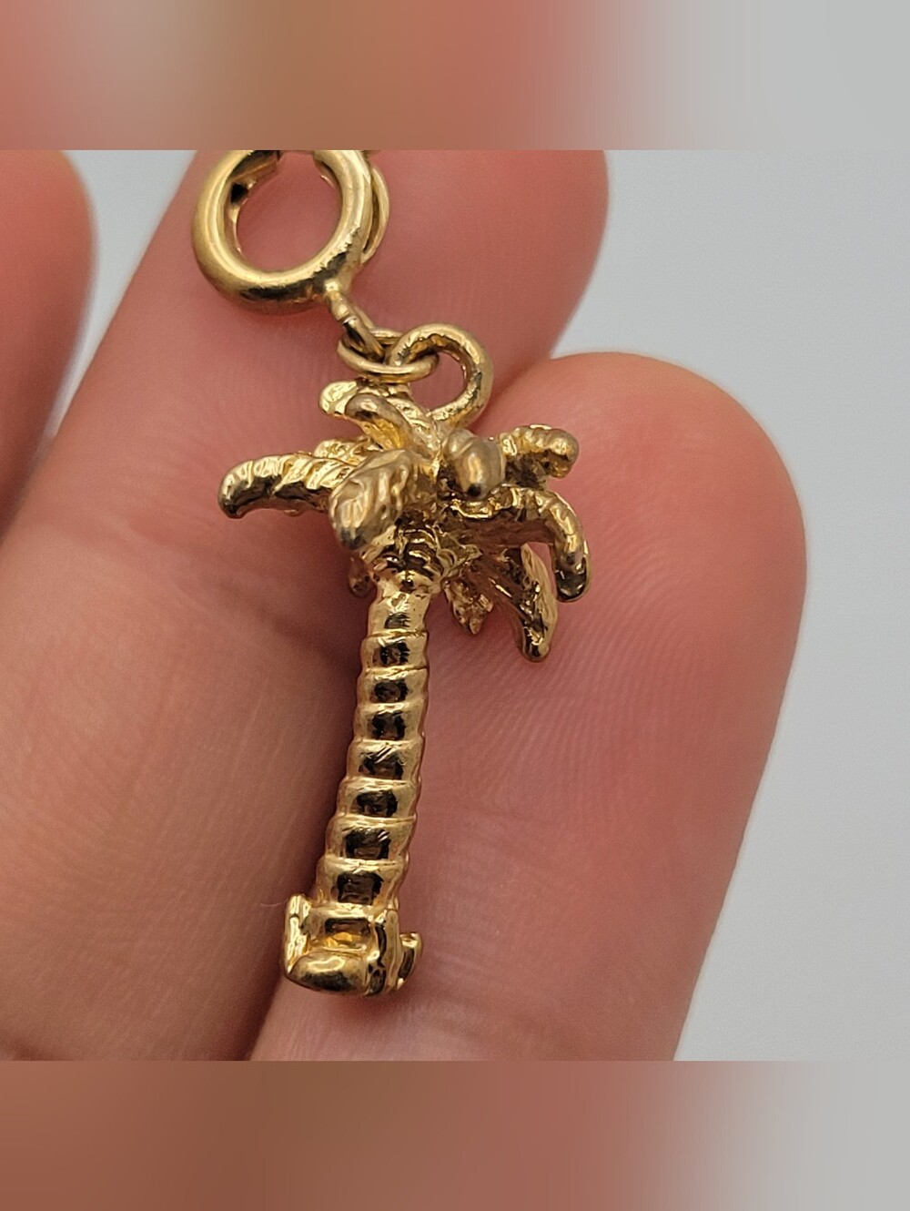 Gold Palm Tree Charm Pendant
